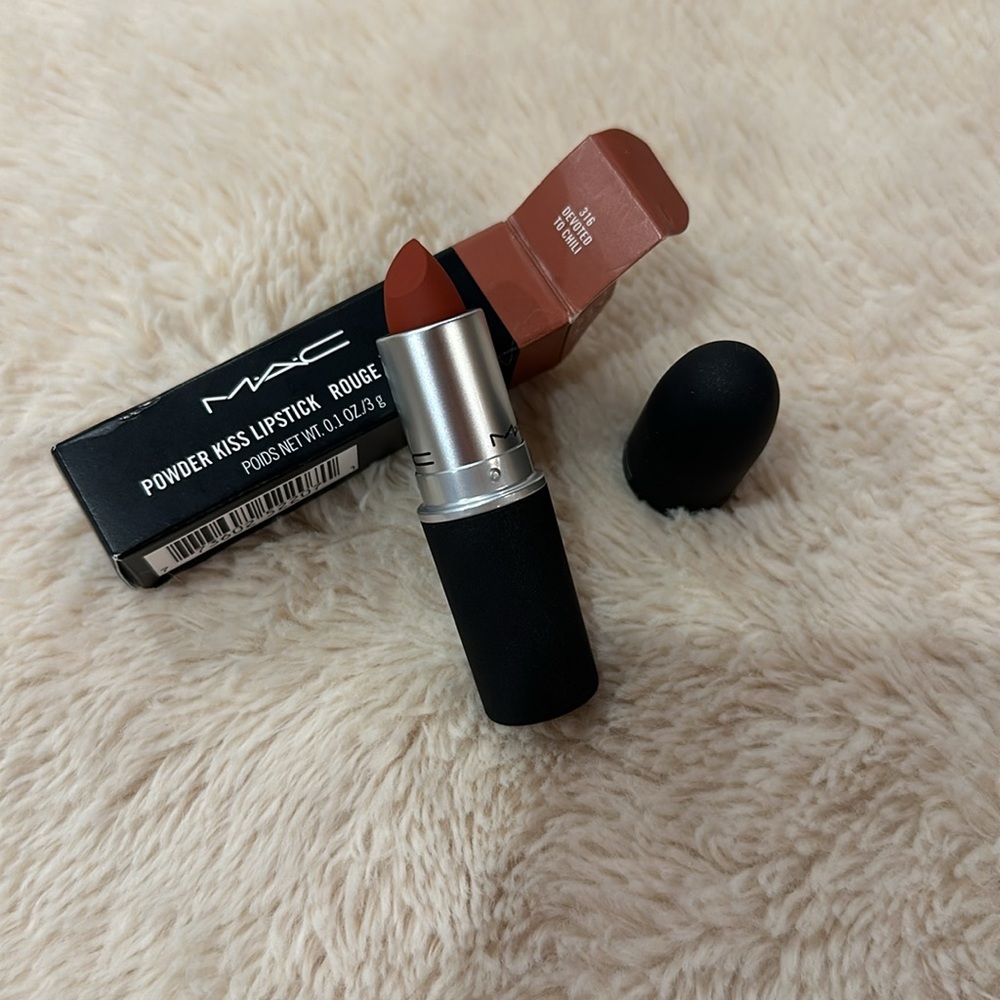 MAC powder kiss lipstick devoted to chili